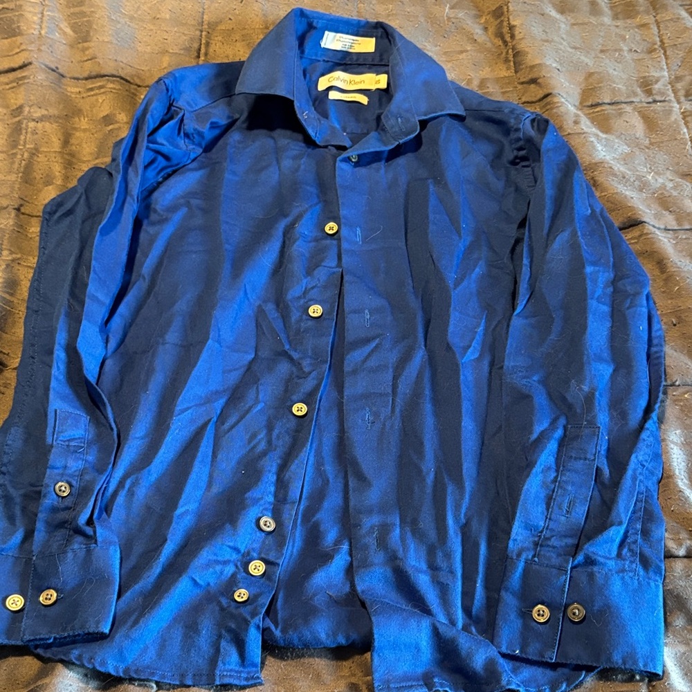Calvin Klein Royal Blue Sateen Shirt